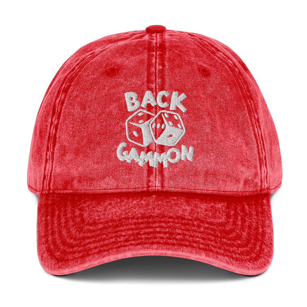 Backgammon Vintage Cotton Twill Hat (white embroidery)