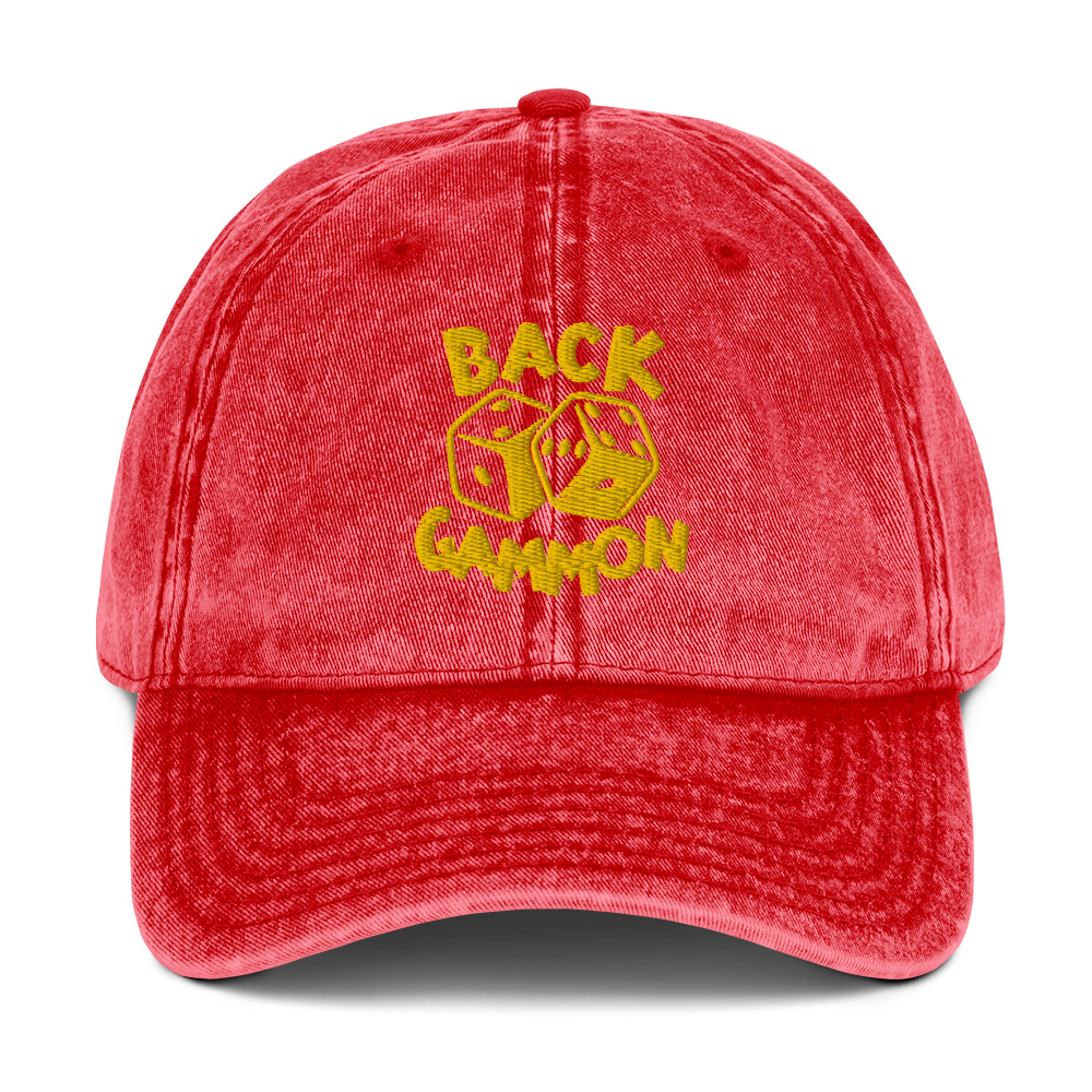 Backgammon Vintage Cotton Twill Hat (yellow embroidery)