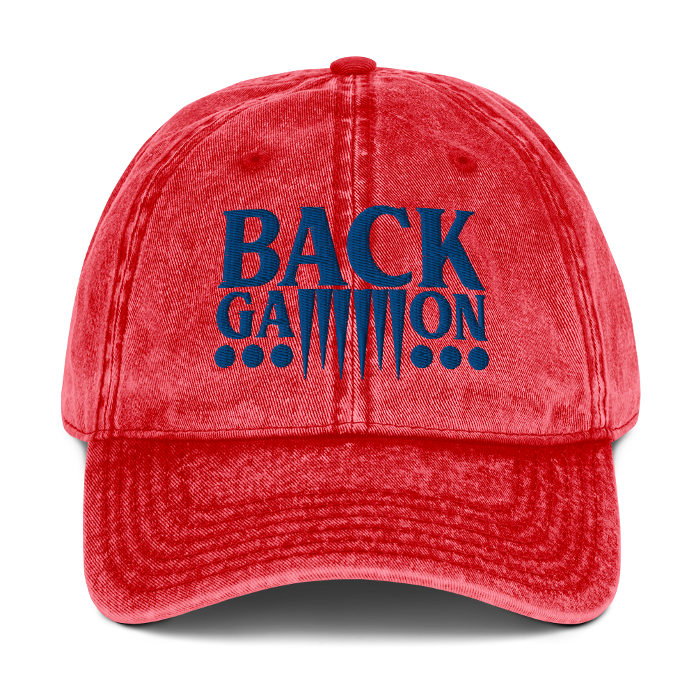 Backgammon Vintage Cotton Twill Hat (blue embroidery)