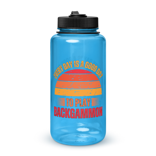 'EVERY DAY IS A GOOD DAY TO PLAY BACKGAMMON' Wide Mouth Water Bottle