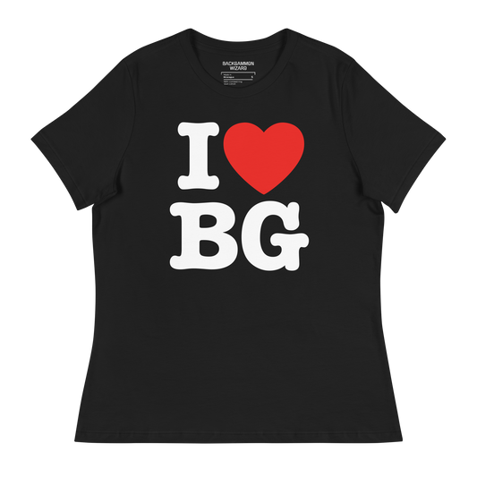 "I HEART BG" Women's Backgammon Shirt